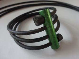 Bouwen op Onschuldig Werkwijze Goed Gevonden - Tjonge jonge: sieraden set hout en rubber- kleur groen-  armband, ketting en broche